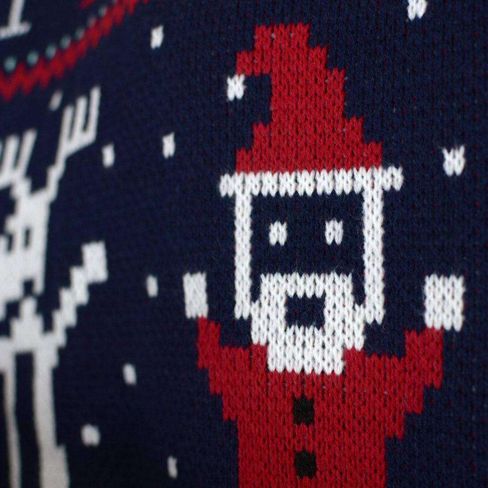 Camisola de Natal Azul Merry Christmas Detalhe