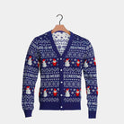 Camisola de Natal Cardigan Azul Let Is Snow