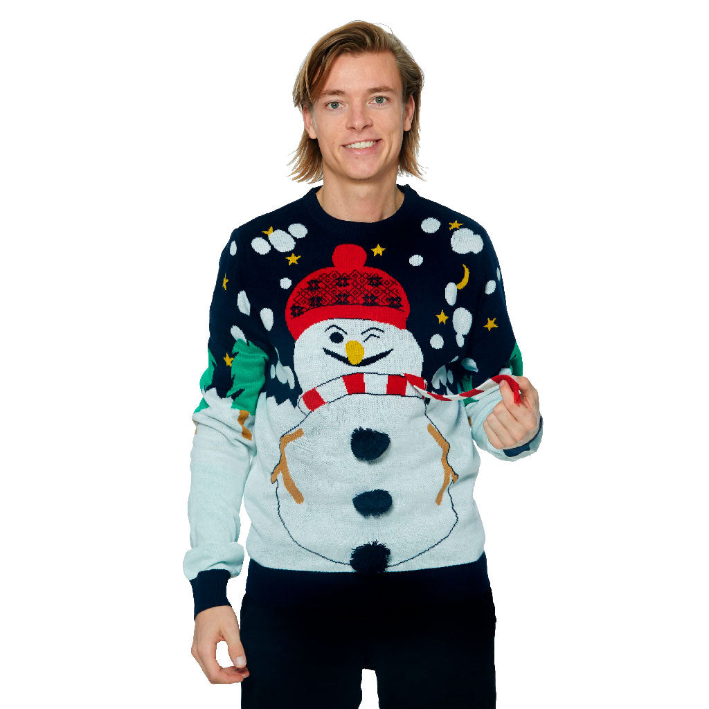 Camisola de Natal com Boneco de neve 3D Homem