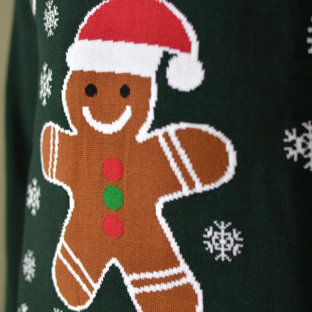 Camisola de Natal para Menina e Menino Bite Me Gingerbread Detalhe