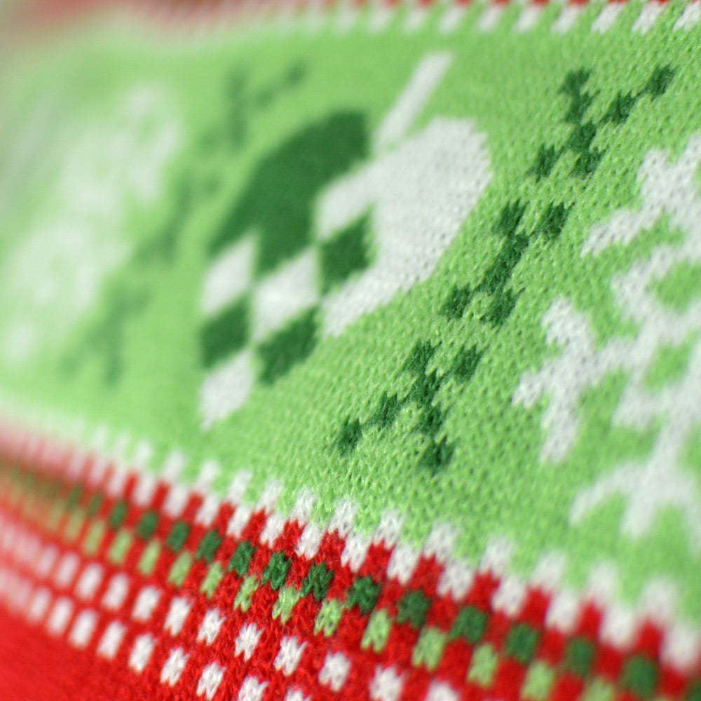 Camisola de Natal Vermelha com Luzes LED Árvore de Natal Detalhe Neve