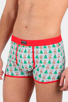 Cuecas Boxer de Natal para Homem com Renas e Árvores de Natal