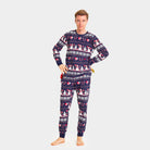 Pijama de Natal Familiar com Bonecos de neve e Corações Homem