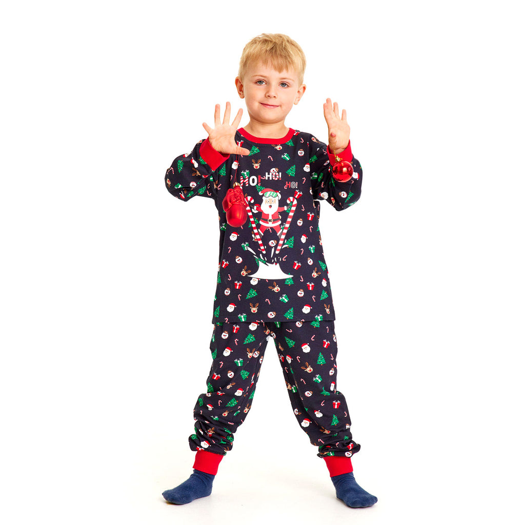 Pijama de Natal Familiar com Pai Natal Esquiador Crianças