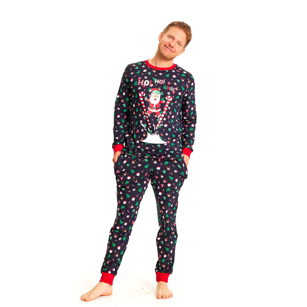 Pijama de Natal Familiar com Pai Natal Esquiador Homem